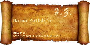 Halma Zoltán névjegykártya