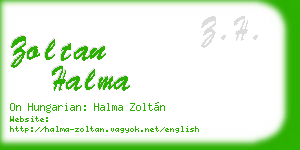 zoltan halma business card